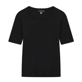 Anine Bing Sixtine Short Sleeve T-Shirt, Sort